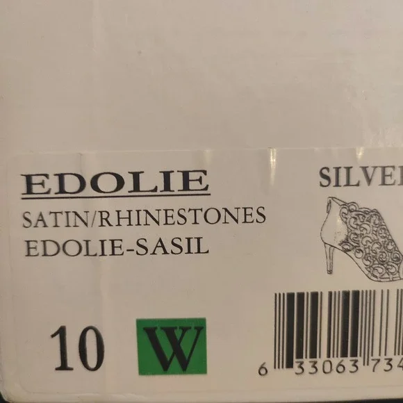 Palizzio Open Toe Rhinestone Heel Edolie Silver Bootie Size 10 W New - Picture 5 of 7